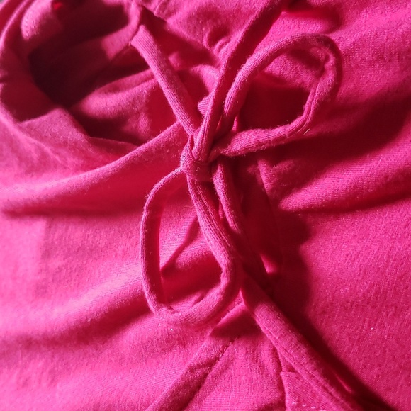 HOST PIC πTorrid Pink Jersey Faux Wrap Short Sleeve Cold Shoulder Dress - Picture 8 of 10